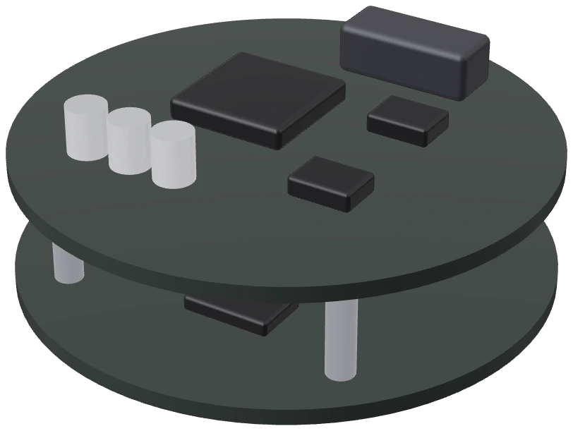 Motor drive and encoder boards (placeholder render)